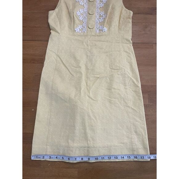 Lilly Pulitzer Dress Size 4 Adelson Jacquard Shift Yellow - Picture 4 of 9